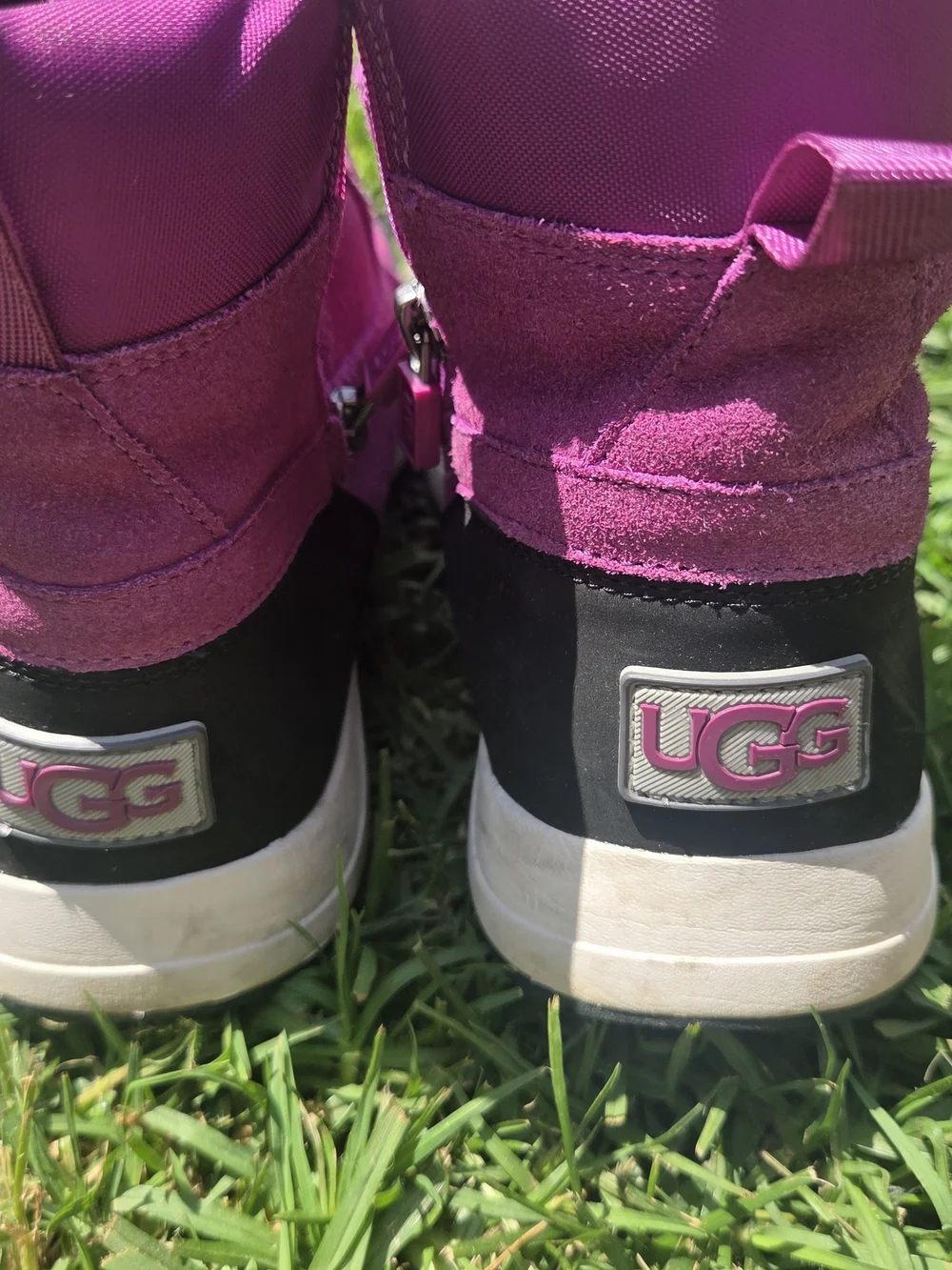 UGG Kids Purple/Black Suede Snow Boots